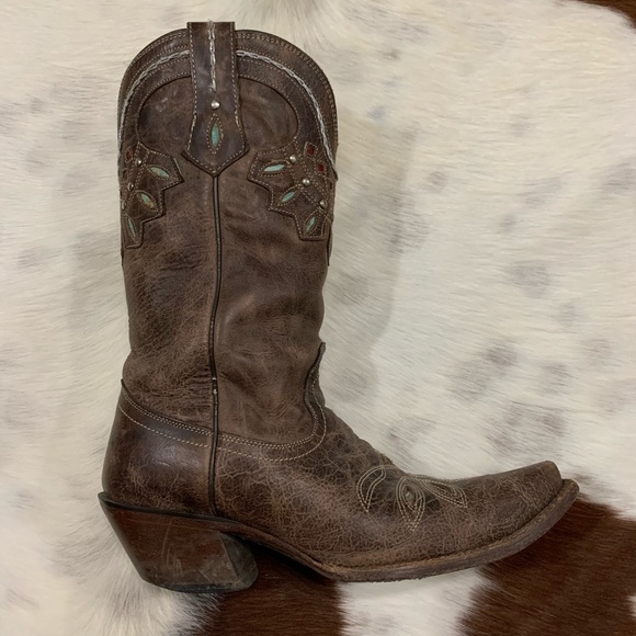 TONY LAMA • Leather Boots “Chocolate Rancho” - Picture 4 of 16